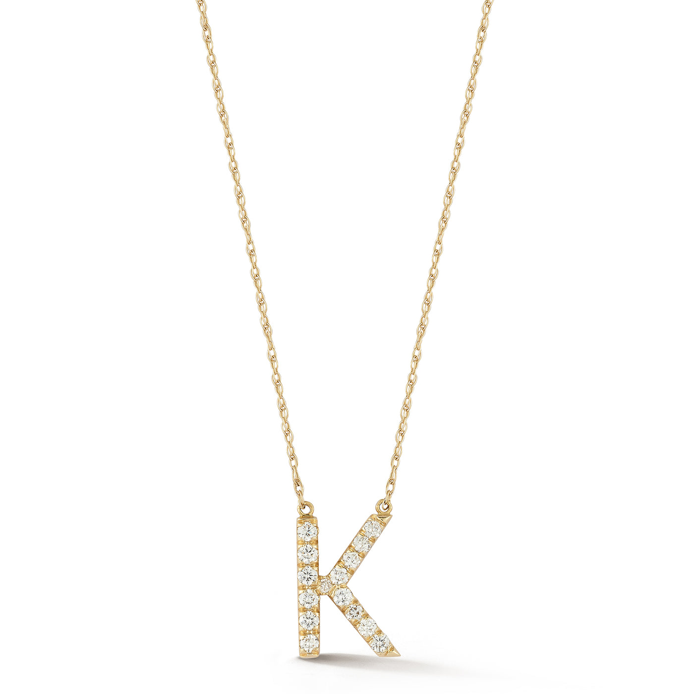 Letter 'K' Diamond Initial Pendant
