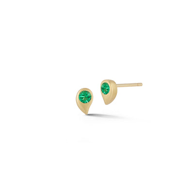 Brushstroke Drop Emerald Single Earring