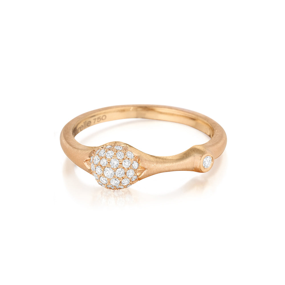 Rose Gold Pave Diamond Stack Ring Carelle - Main Image