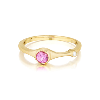 Pink Sapphire and Diamond Stack Ring