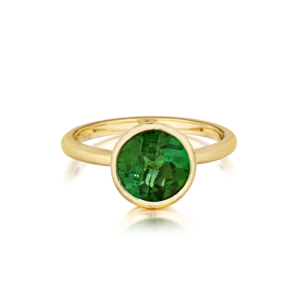 Round Green Tourmaline Stack Ring