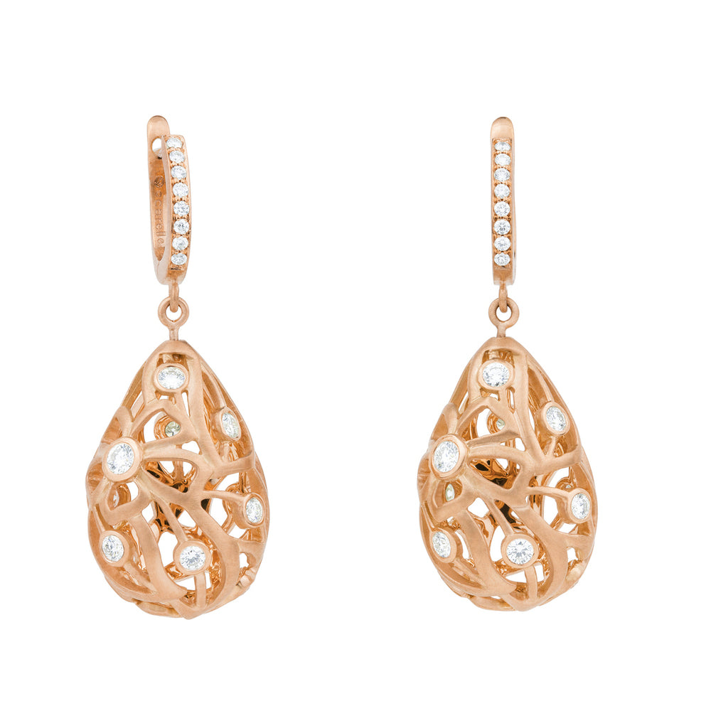 Florette Diamond Earrings in Rose Gold Carelle