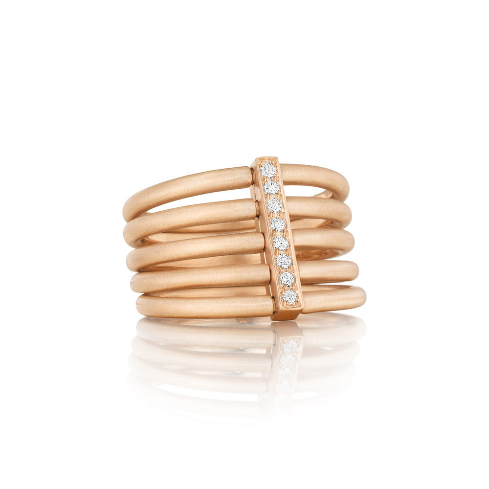 Moderne Penta Ring in Rose Gold