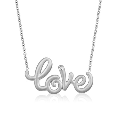 Whirl Love Necklace in White Gold