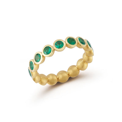 Whirl Large Emerald Eternity Band