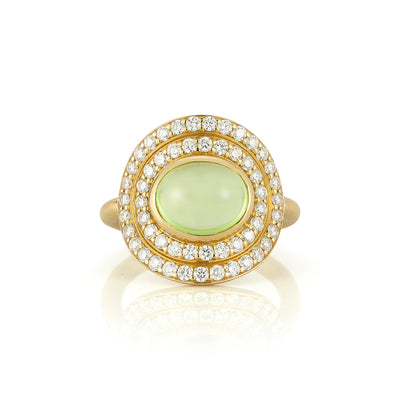 Spiralli Diamond and Cabochon Peridot Ring