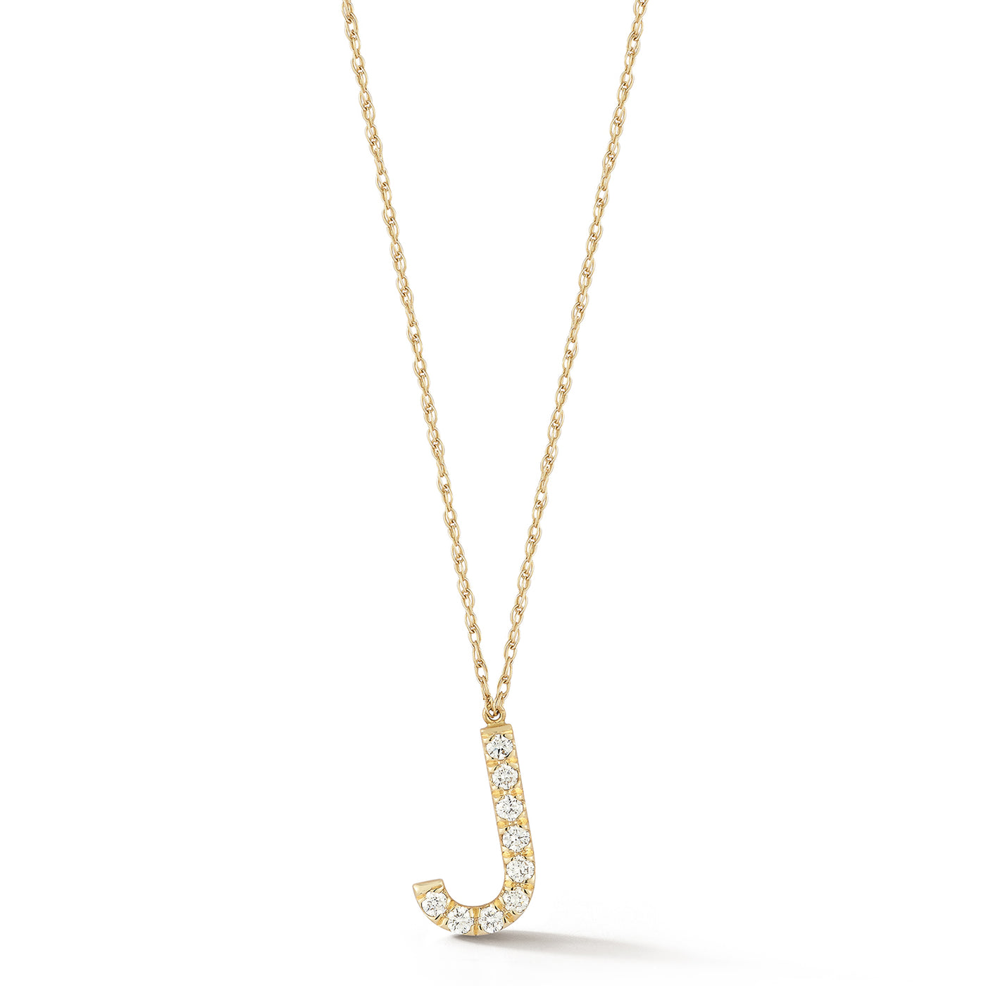 Letter 'J' Diamond Initial Pendant