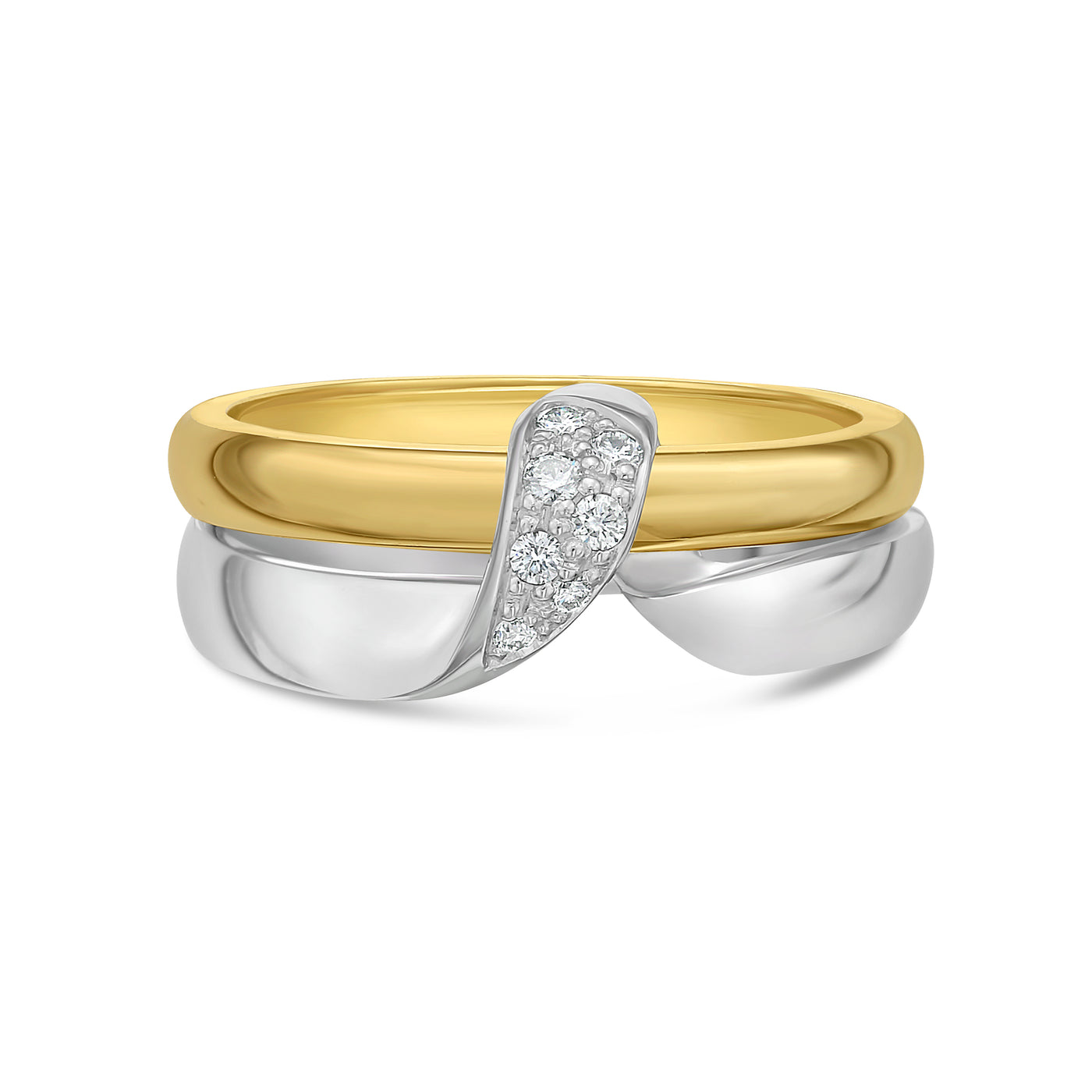 Moderne Two-Tone Puzzle Ring