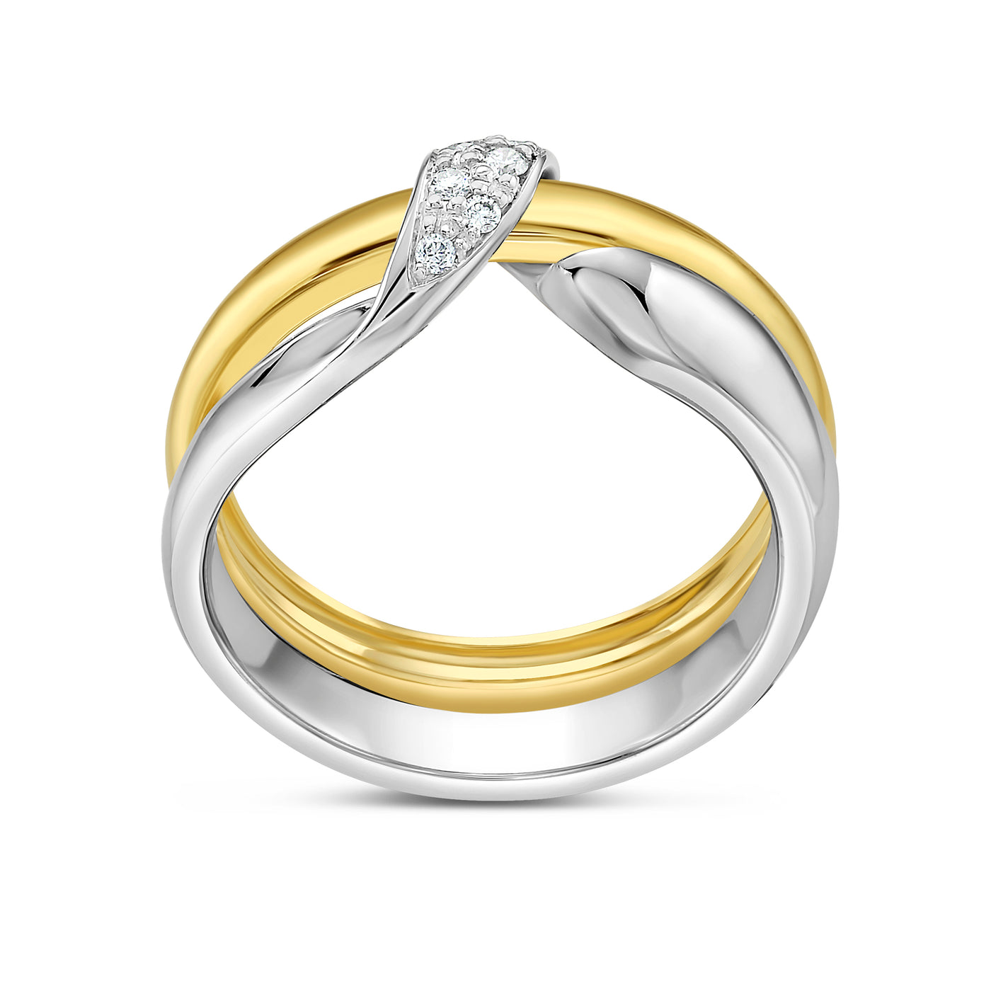 Moderne Two-Tone Puzzle Ring