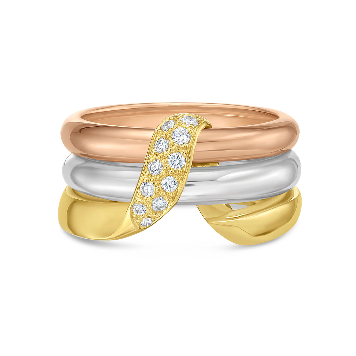 Moderne Three-Tone Puzzle Ring