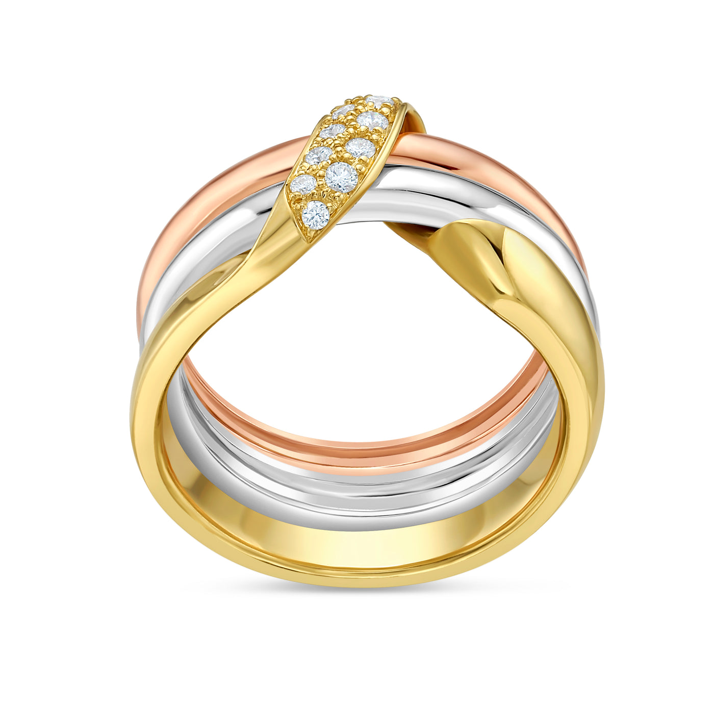 Moderne Three-Tone Puzzle Ring