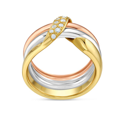 Moderne Three-Tone Puzzle Ring