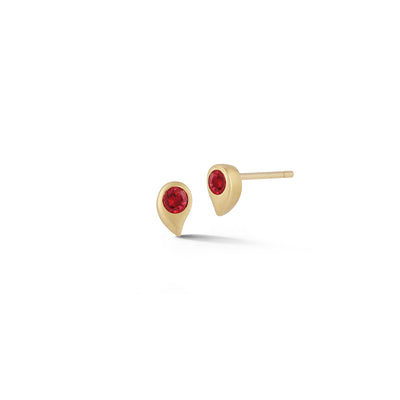 Brushstroke Drop Ruby Single Earring