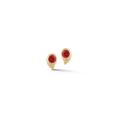Brushstroke Drop Ruby Single Earring