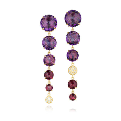 After Dark Amethyst Asymmetrical Earrings