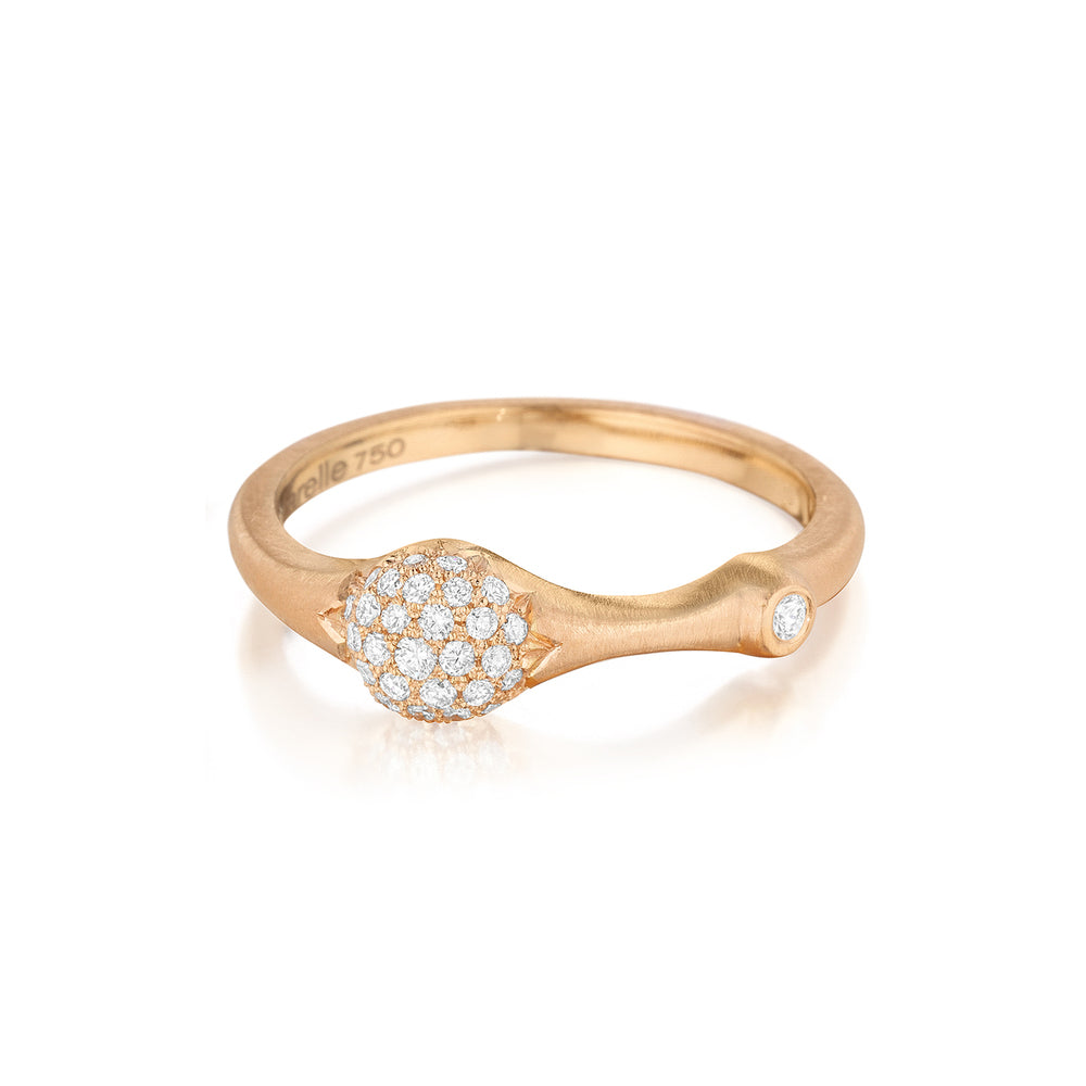 Rose Gold Pave Diamond Stack Ring