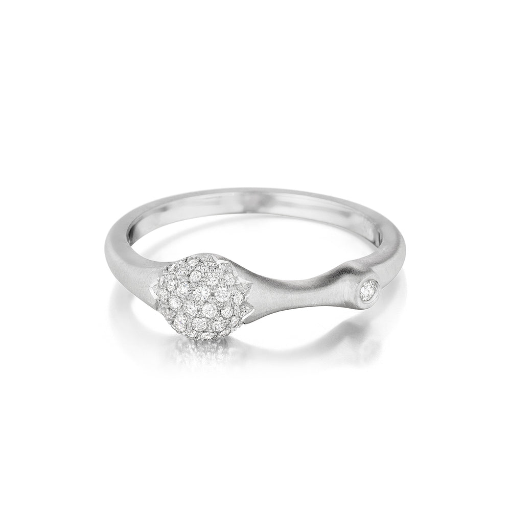 White Gold Pave Diamond Stack Ring