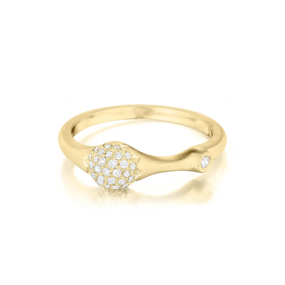 Yellow Gold Pave Diamond Stack Ring