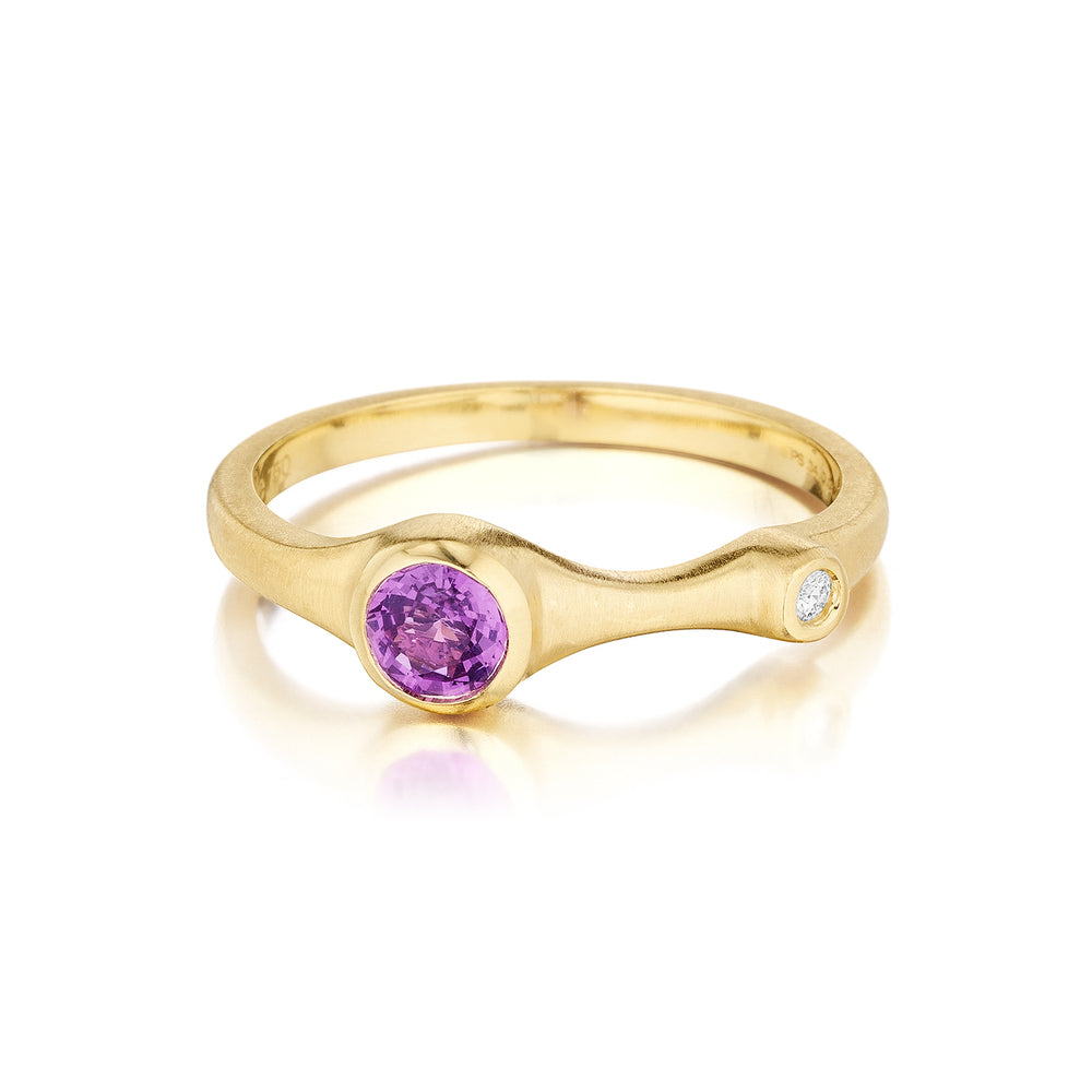 Purple Sapphire and Diamond Stack Ring