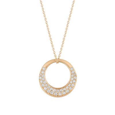 Large Interlinks Pave Diamond Pendant in Rose Gold 