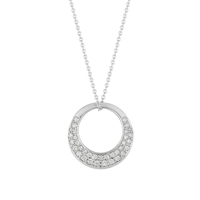 Large Interlinks Pave Diamond Pendant in White Gold 