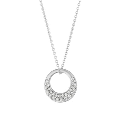 Interlinks Pave Diamond Pendant in White Gold