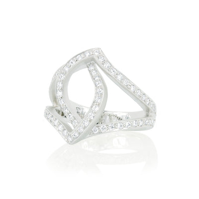 Athena Pave Diamond Crossover Ring
