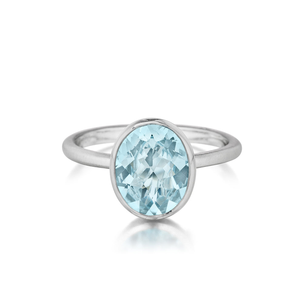 Oval Aquamarine Stack Ring