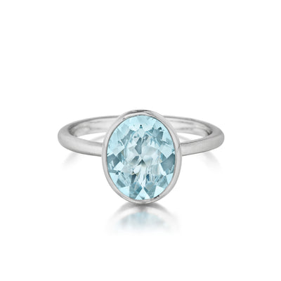 Oval Aquamarine Stack Ring