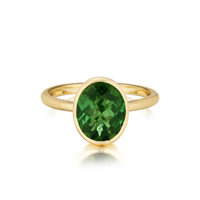 Oval Green Tourmaline Stack Ring
