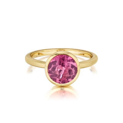 Round Pink Tourmaline Stack Ring