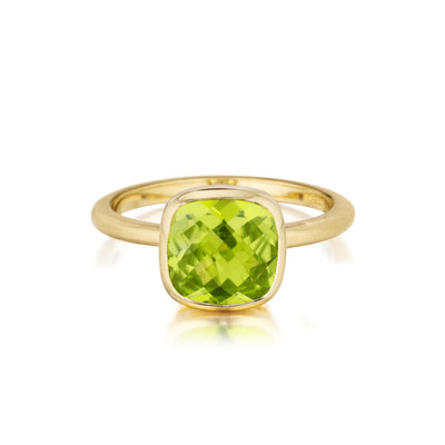 Cushion Peridot Stack Ring