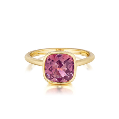 Cushion Pink Tourmaline Stack Ring