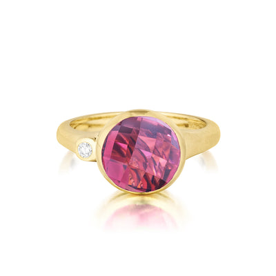 Pink Tourmaline and Diamond Medium Stack Ring