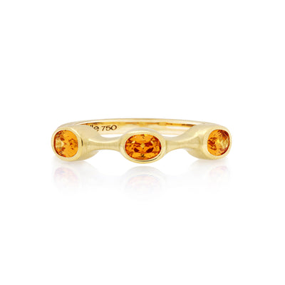 Mandarin Garnet Oval Stack Ring