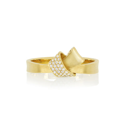 Mini Knot Pave Diamond Ring