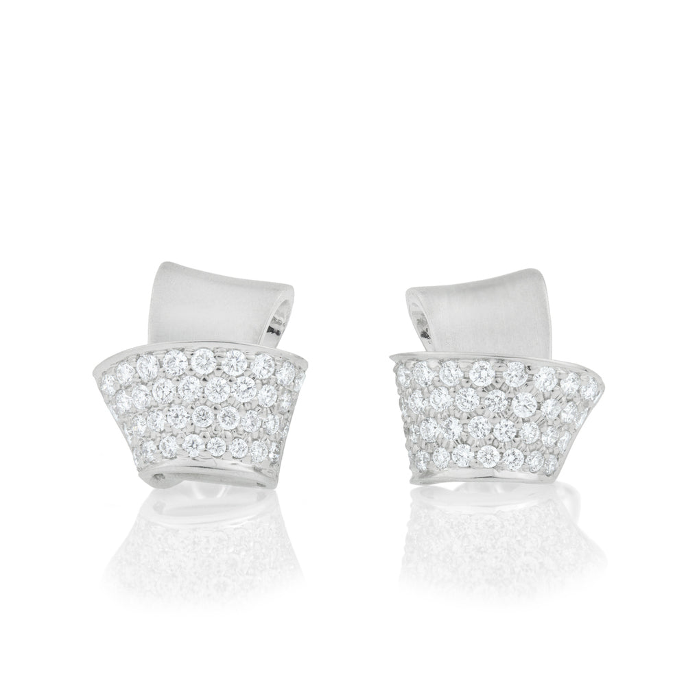 Knot Pave Diamond Stud Earrings 