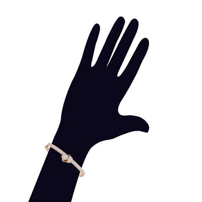 Knot Pave Diamond Bangle in Rose Gold