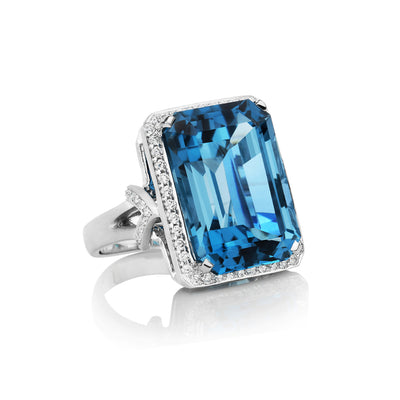 After Dark Blue Topaz Ring