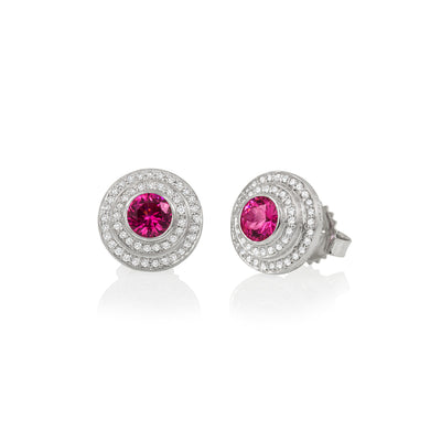 Mini Steps Red Spinel Earrings