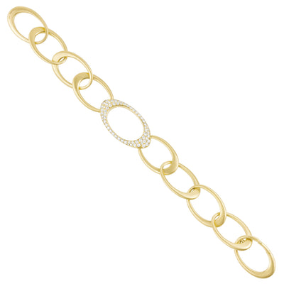 Large Interlinks Pave Diamond Oval Bracelet