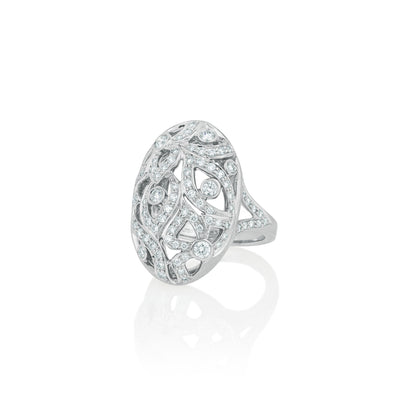 Florette Pave Diamond North-South Ring