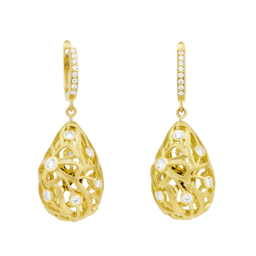 Florette Diamond Earrings in Yellow Gold