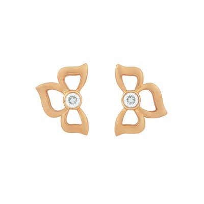 Florette Diamond Stud Earrings in Rose Gold