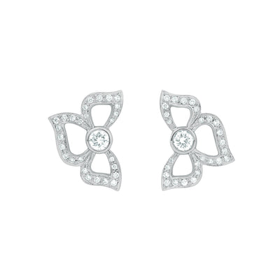 Florette Pave Diamond Stud Earrings