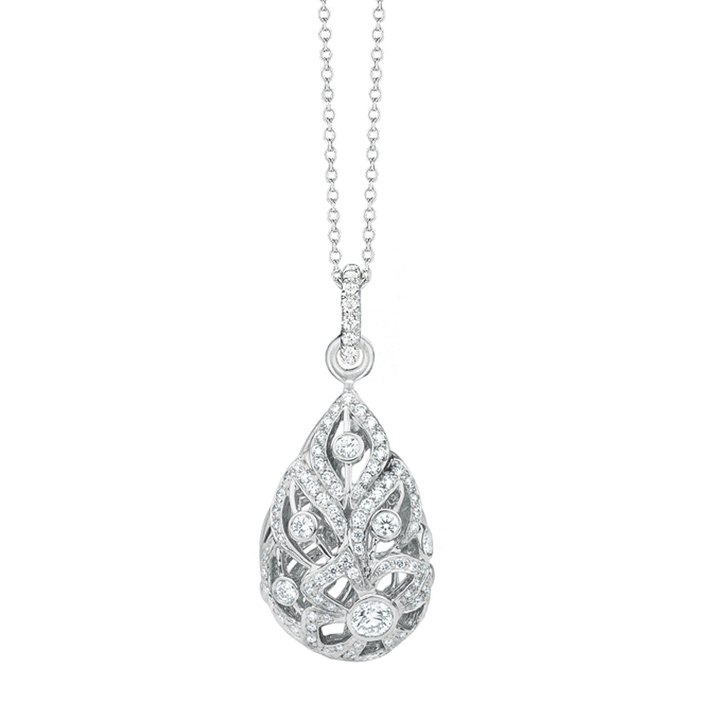Florette Pave Diamond Drop Pendant
