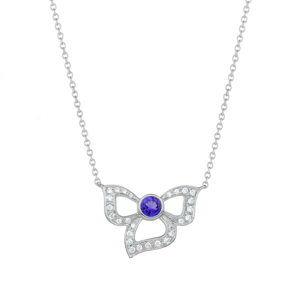 Tanzanite & Diamond Florette Pendant