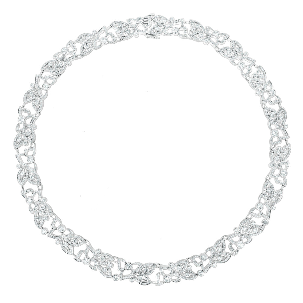 Florette Pave Diamond Wreath Necklace