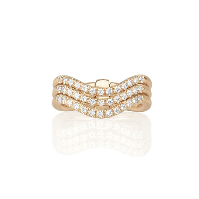 Moderne Trio Wave Ring in Rose Gold