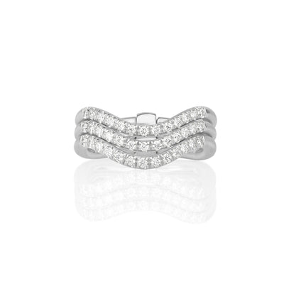 Moderne Trio Wave Ring in White Gold